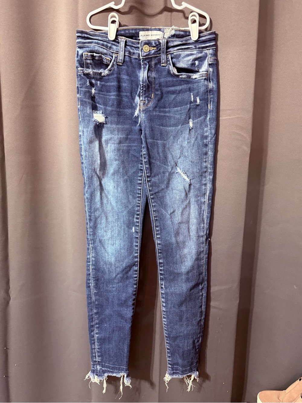 Flying Monkey Mid-Rise Distressed Skinny Jeans